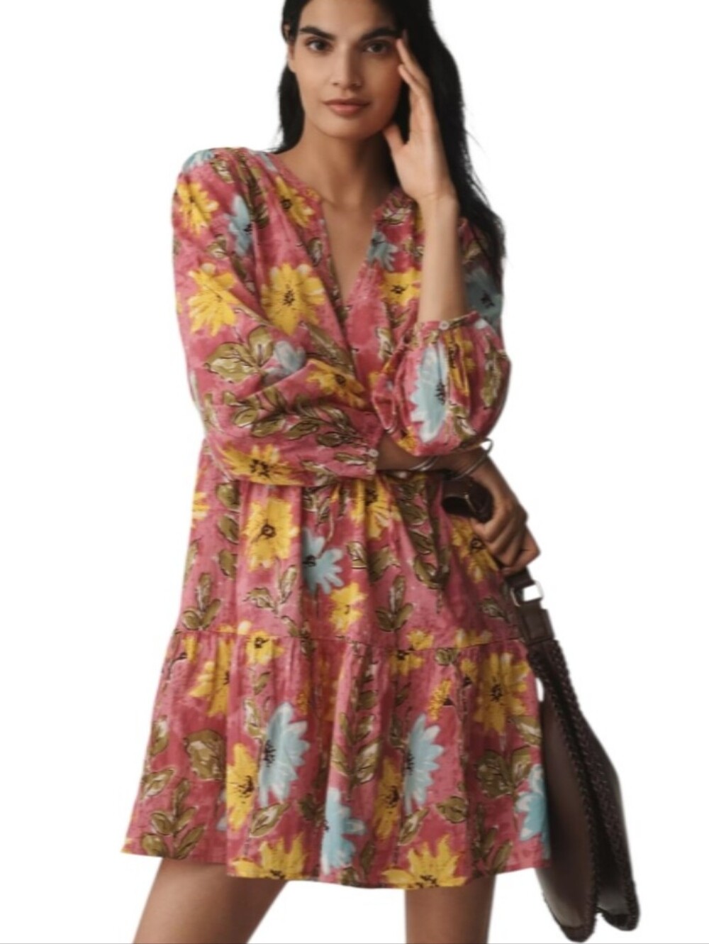 Anthropologie Velvet By Graaham & Spencer Sharlene Tie-Waist Mini Dress-NWOT